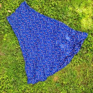 Mushroom Print Maxi Skirt Size L